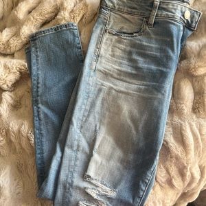 american eagle super stretch light wash distressed jeans